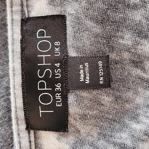 TOPSHOP size 4 grey mini dress with keyhole tie back - Picture 4 of 4